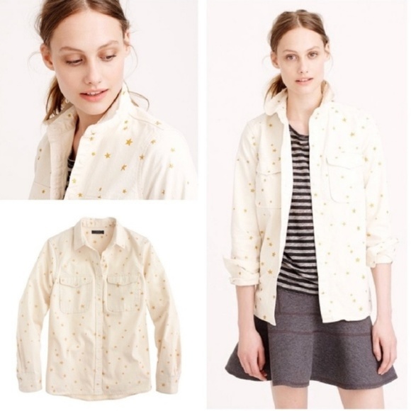 J Crew Sparkle Start Button Down Shirt - Picture 1 of 7